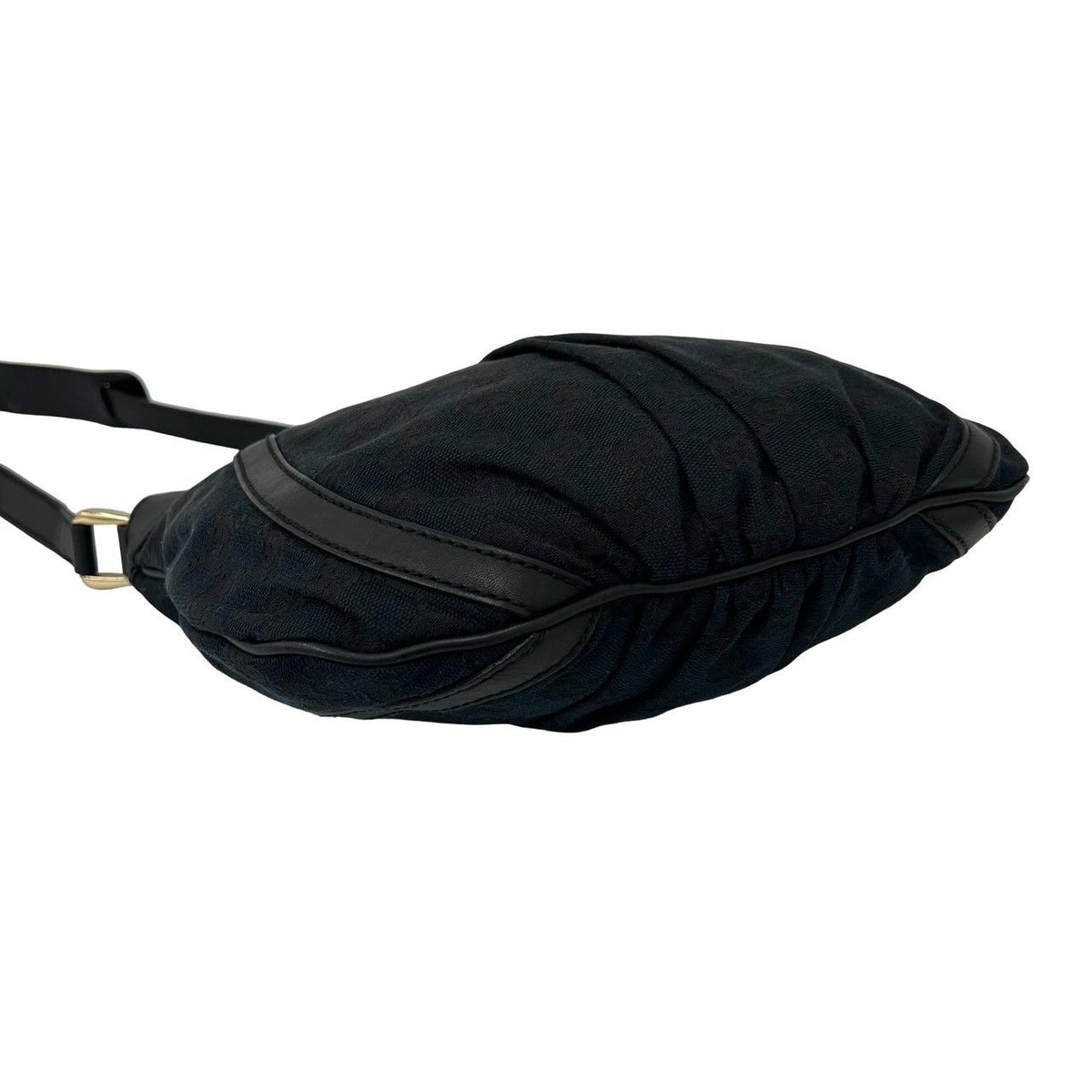 Gucci Abbey GG Supreme Pattern Logo Canvas Leather Shoulder Bag Crossbody Black — view 7