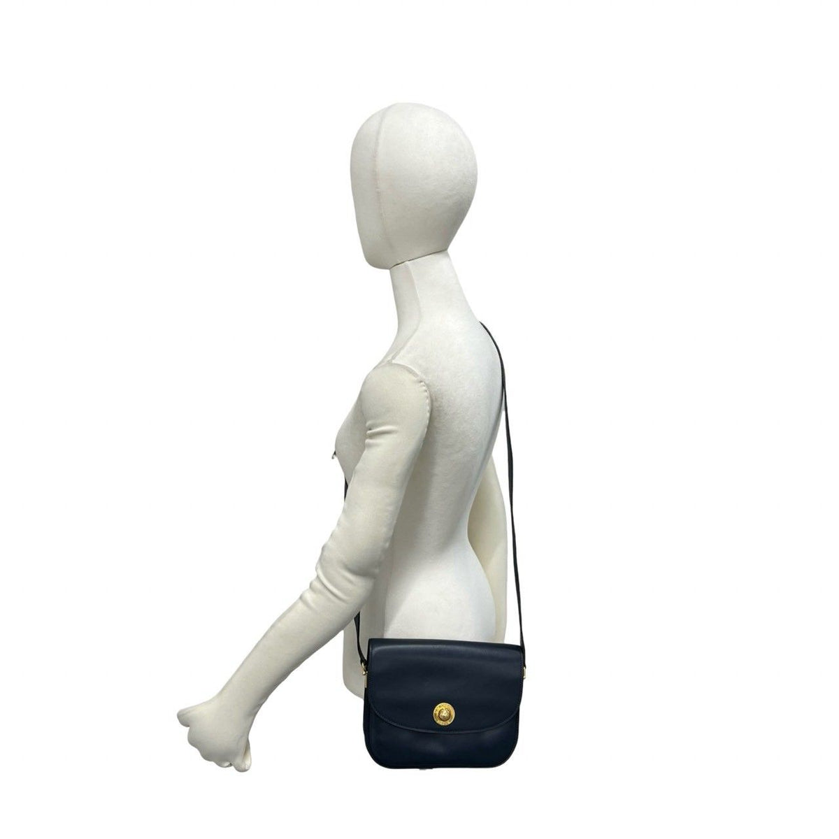 Celine Vintage Star Ball Logo Leather Mini Shoulder Bag Pochette Navy — view 2