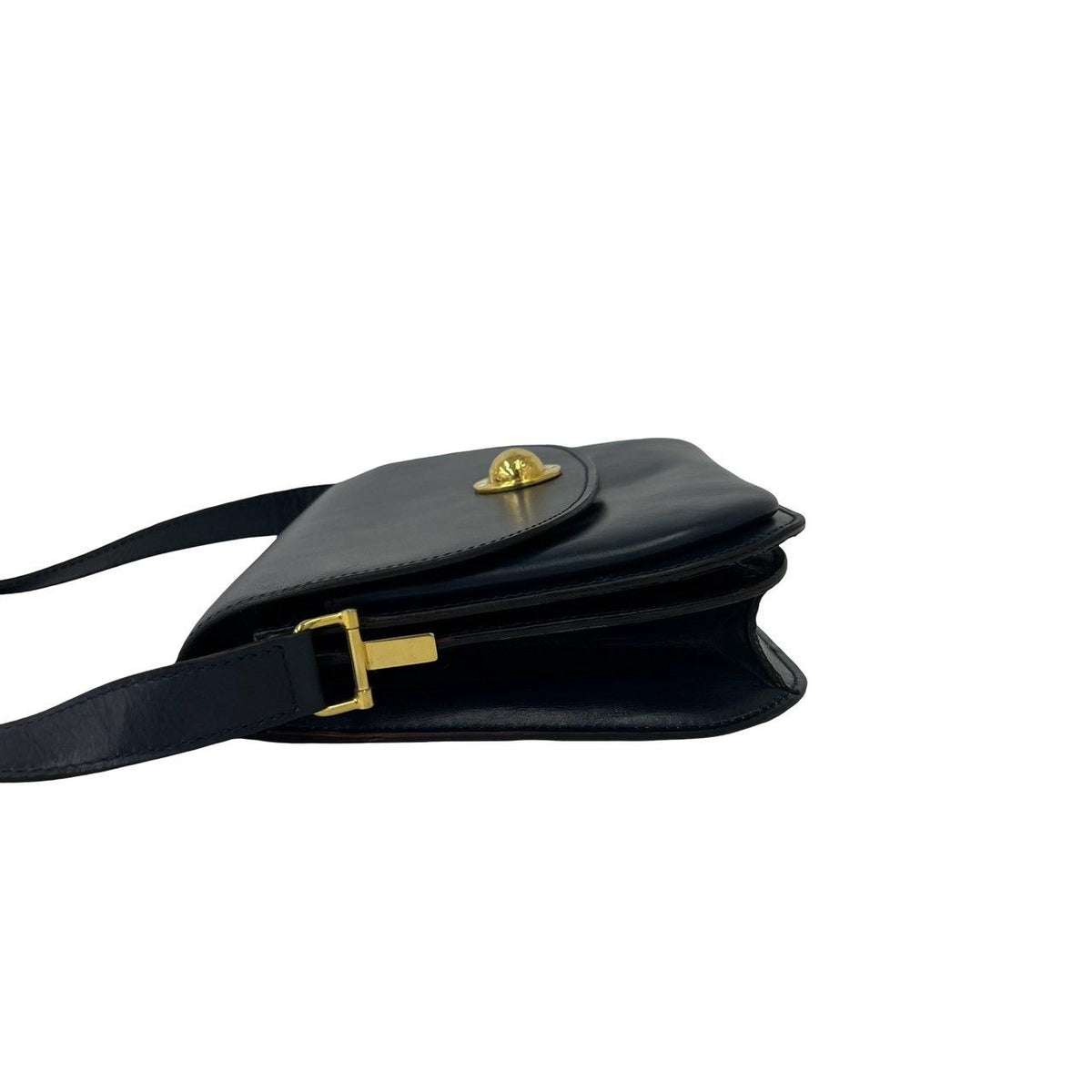 Celine Vintage Star Ball Logo Leather Mini Shoulder Bag Pochette Navy — view 5