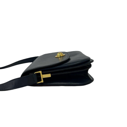 Celine Vintage Star Ball Logo Leather Mini Shoulder Bag Pochette Navy — view 5