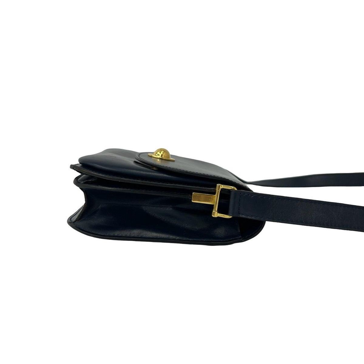 Celine Vintage Star Ball Logo Leather Mini Shoulder Bag Pochette Navy — view 6