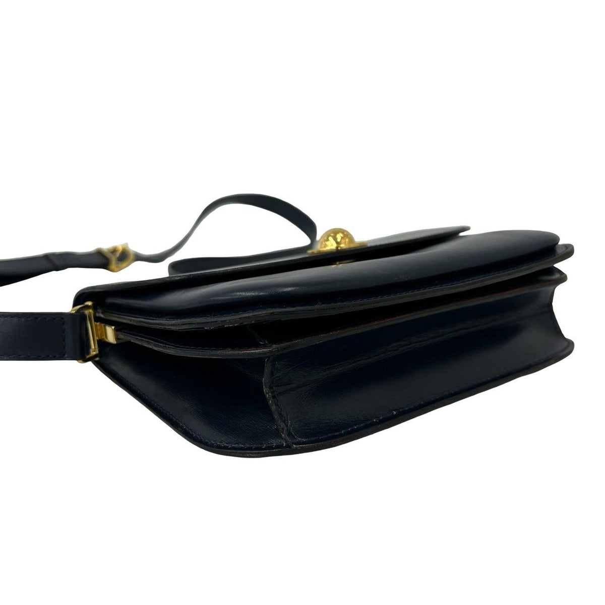Celine Vintage Star Ball Logo Leather Mini Shoulder Bag Pochette Navy — view 7