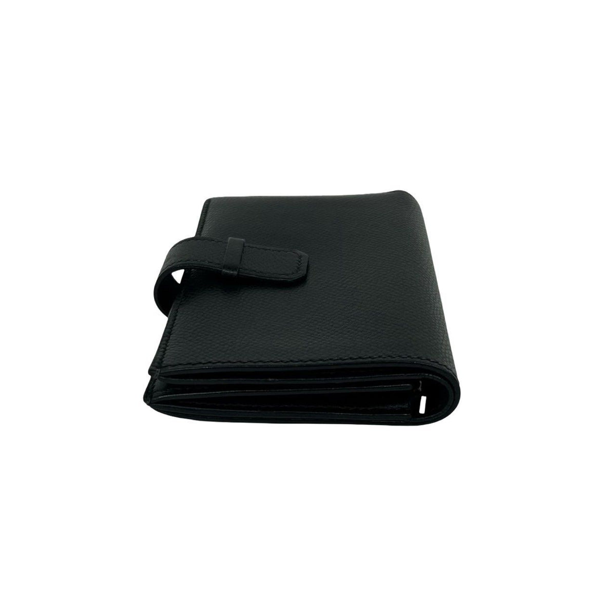 Hermes Jura Veau Epsom Bifold Wallet Mini Card Case Coin Purse Black — view 4
