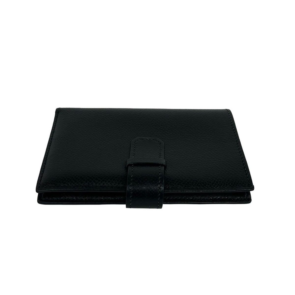 Hermes Jura Veau Epsom Bifold Wallet Mini Card Case Coin Purse Black — view 3