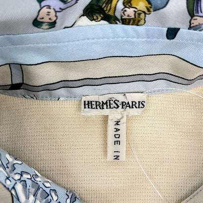 Hermes Long Sleeve Top Light Blue Ivory Multi M — view 3