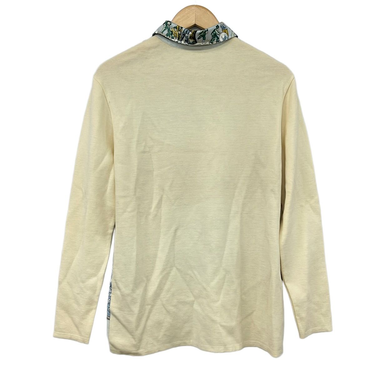 Hermes Long Sleeve Top Light Blue Ivory Multi M — view 2