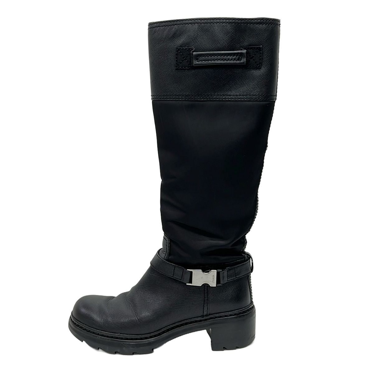 Prada Sport Long Boots Black Leather