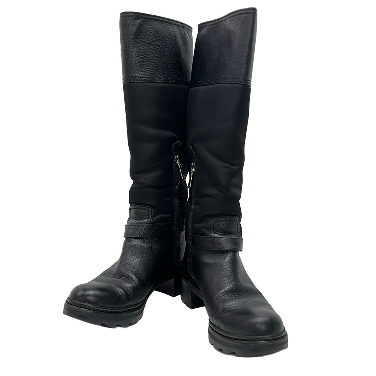 Prada Sport Long Boots Black Leather — view 2