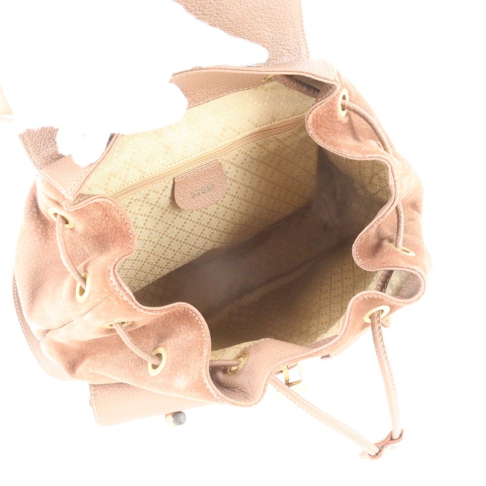 Gucci Vintage Bamboo Leather Backpack Shoulder Bag — view 7