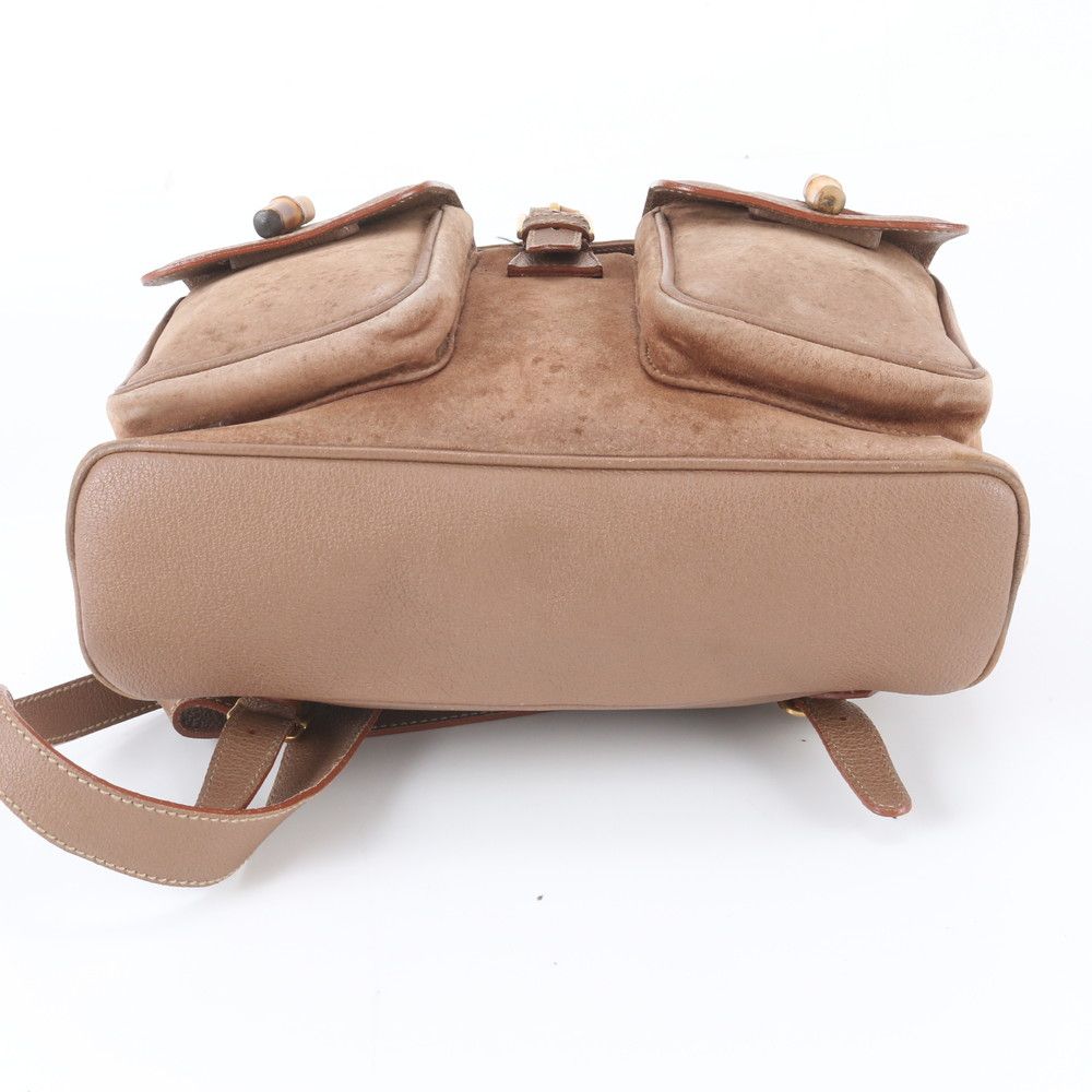Gucci Vintage Bamboo Leather Backpack Shoulder Bag — view 5