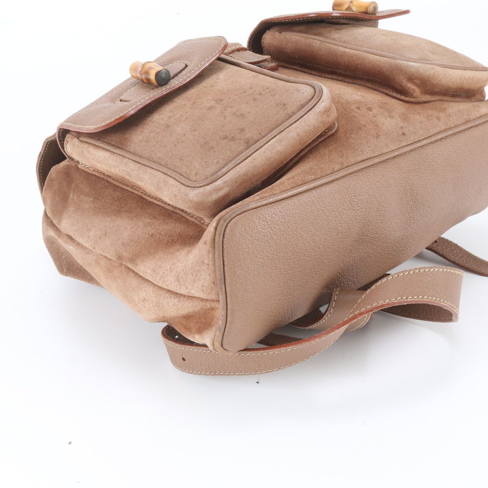 Gucci Vintage Bamboo Leather Backpack Shoulder Bag — view 4