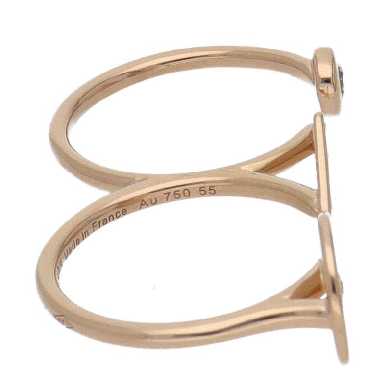 Hermes Gambade Double Ring Pink Gold — view 4