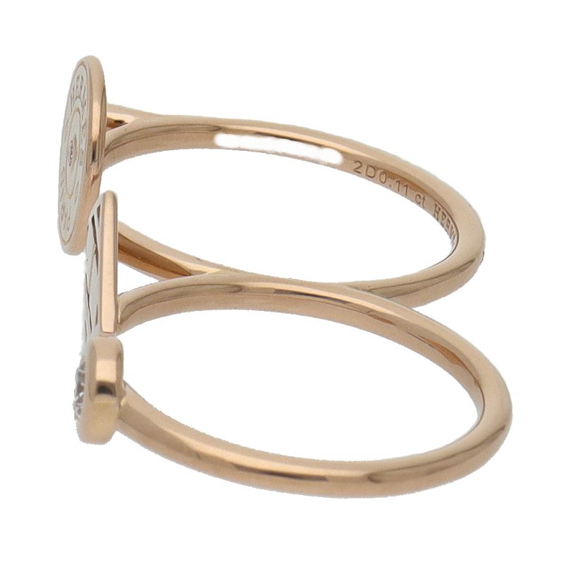 Hermes Gambade Double Ring Pink Gold — view 2