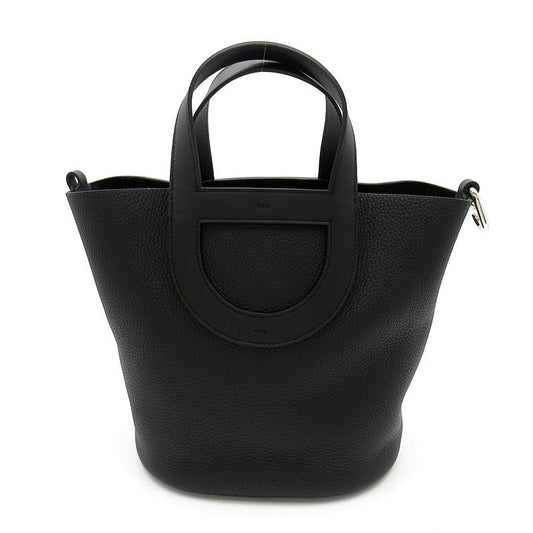 Hermes in the Loop 23 Taurillon Clemence Swift Handbag Black