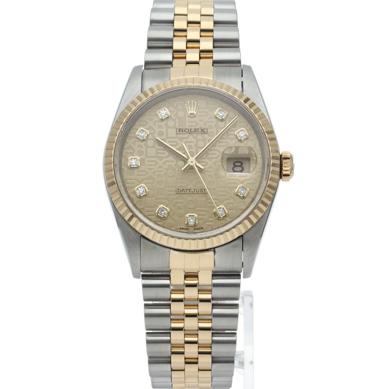 Rolex Datejust Watch Diamond Computer Dial 18k Yellow Gold SS — view 2