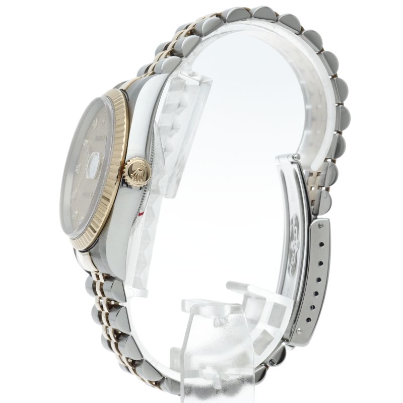 Rolex Datejust Watch Diamond Computer Dial 18k Yellow Gold SS — view 3