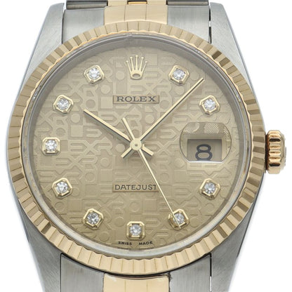 Rolex Datejust Watch Diamond Computer Dial 18k Yellow Gold SS