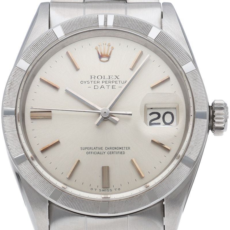 Rolex Oyster Perpetual Date Antique SS Watch Silver