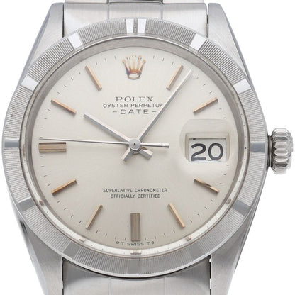 Rolex Oyster Perpetual Date Antique SS Watch Silver