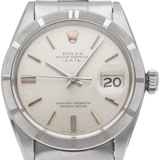 Rolex Oyster Perpetual Date Antique SS Watch Silver