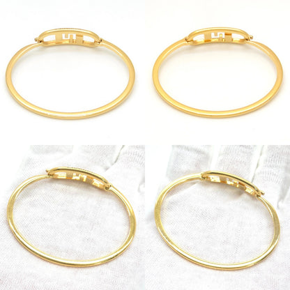 Fendi O'lock Bracelet M 15.5 Bangle Crystal Gold Polished Metal — view 5
