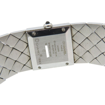 Chanel Quilted Quartz Watch SS Black Dial — view 6
