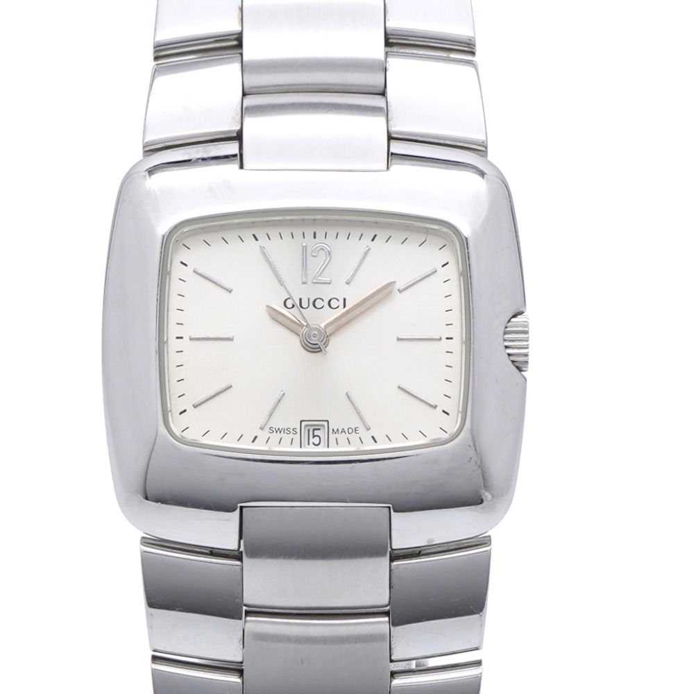 Gucci Square Quartz Watch SS Silver