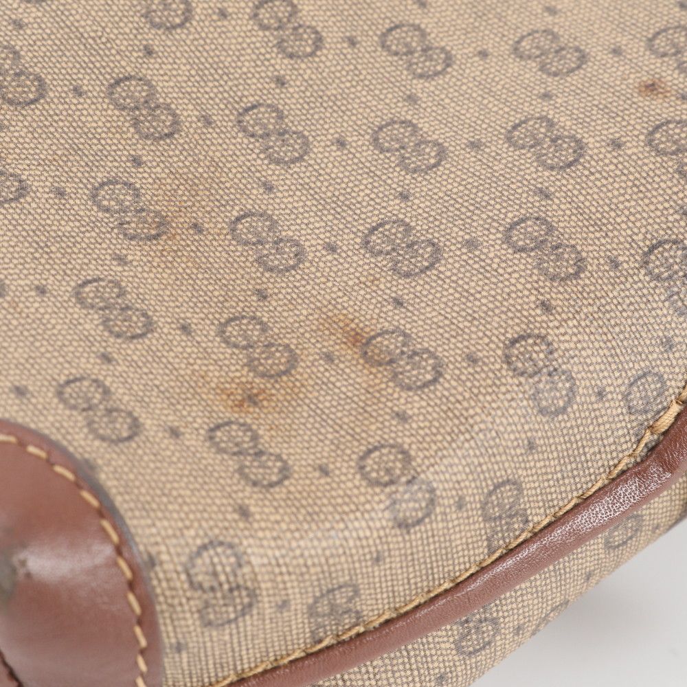 Gucci Micro GG Leather Canvas Shoulder Bag Crossbody Hand — view 8