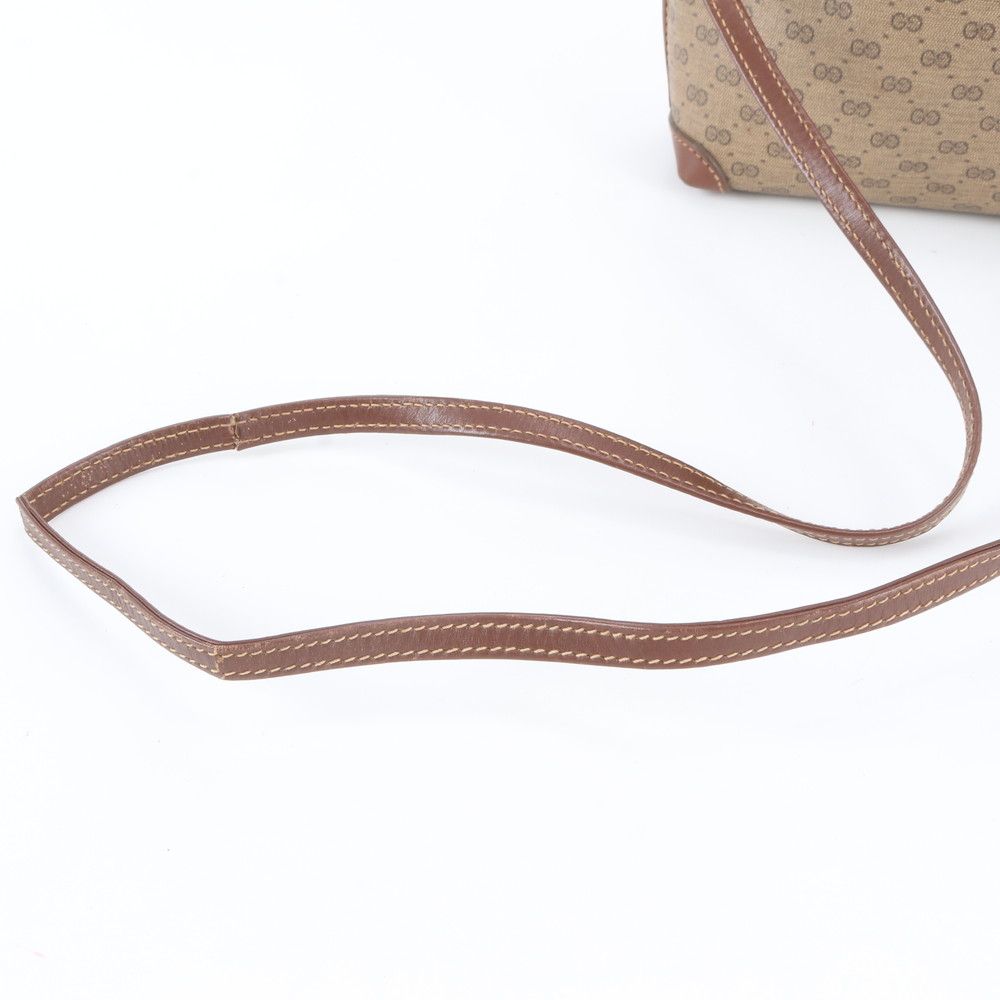 Gucci Micro GG Leather Canvas Shoulder Bag Crossbody Hand — view 2