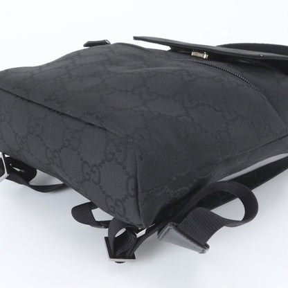 Gucci GG Nylon Leather Backpack Shoulder Bag Black — view 5