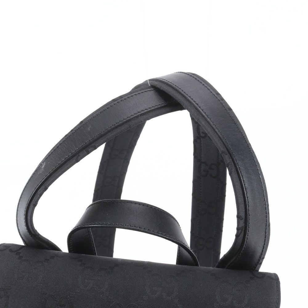 Gucci GG Nylon Leather Backpack Shoulder Bag Black — view 2