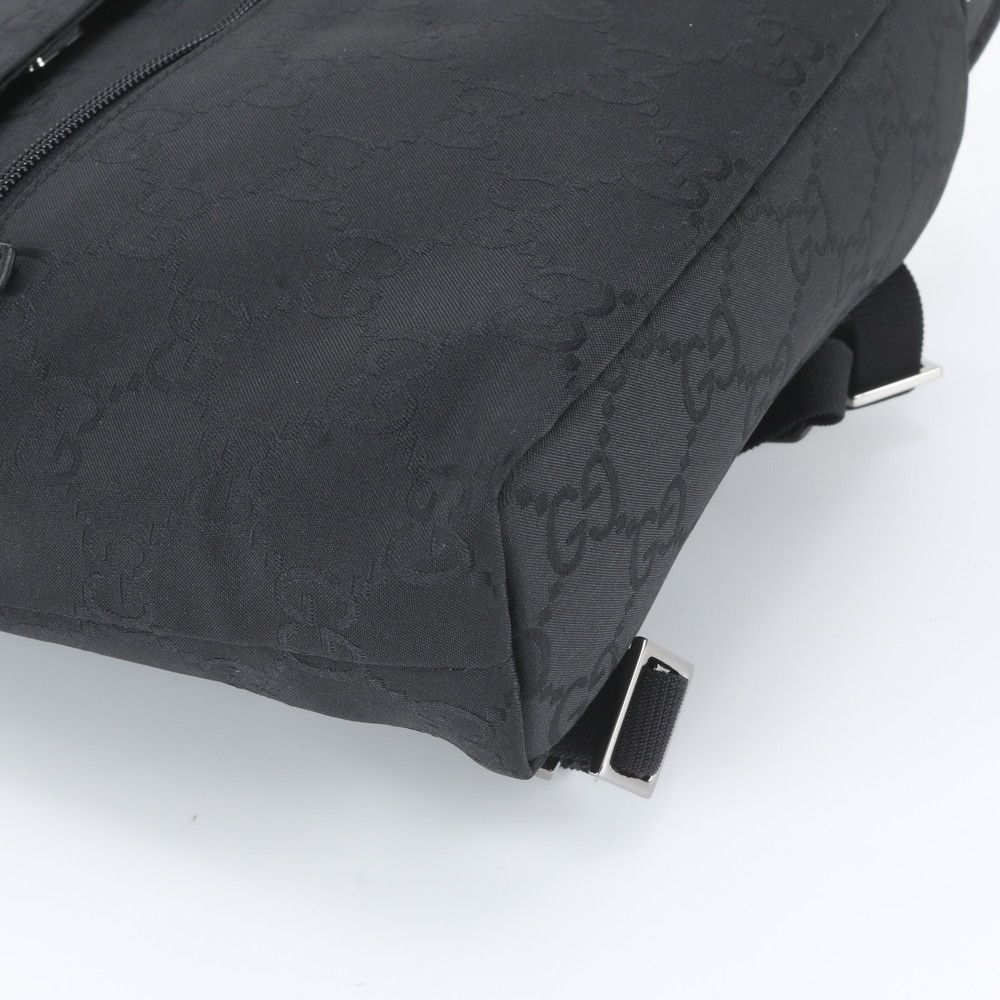 Gucci GG Nylon Leather Backpack Shoulder Bag Black — view 4