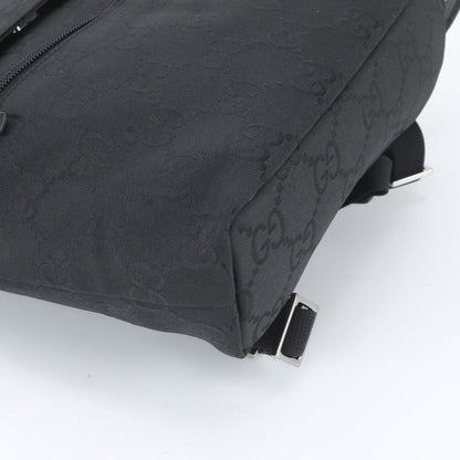Gucci GG Nylon Leather Backpack Shoulder Bag Black — view 4