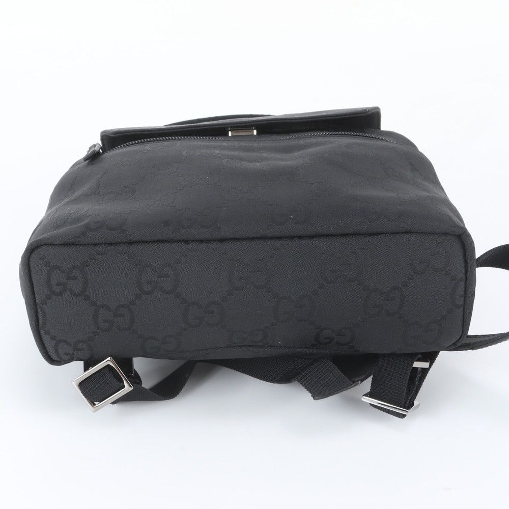 Gucci GG Nylon Leather Backpack Shoulder Bag Black — view 6