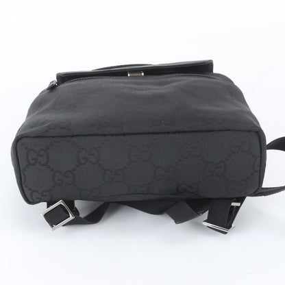 Gucci GG Nylon Leather Backpack Shoulder Bag Black — view 6