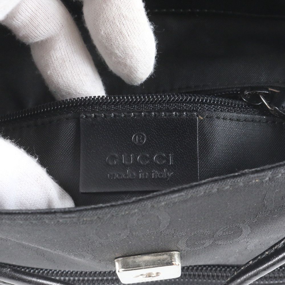 Gucci GG Nylon Leather Backpack Shoulder Bag Black — view 8