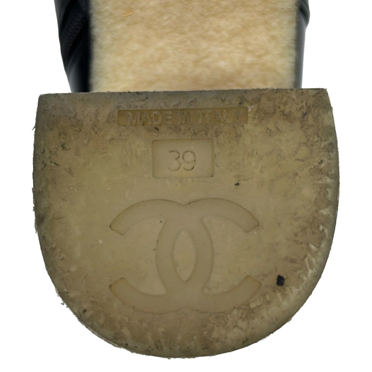 Chanel Short Boots Black Silver CC Logo Leather — view 7