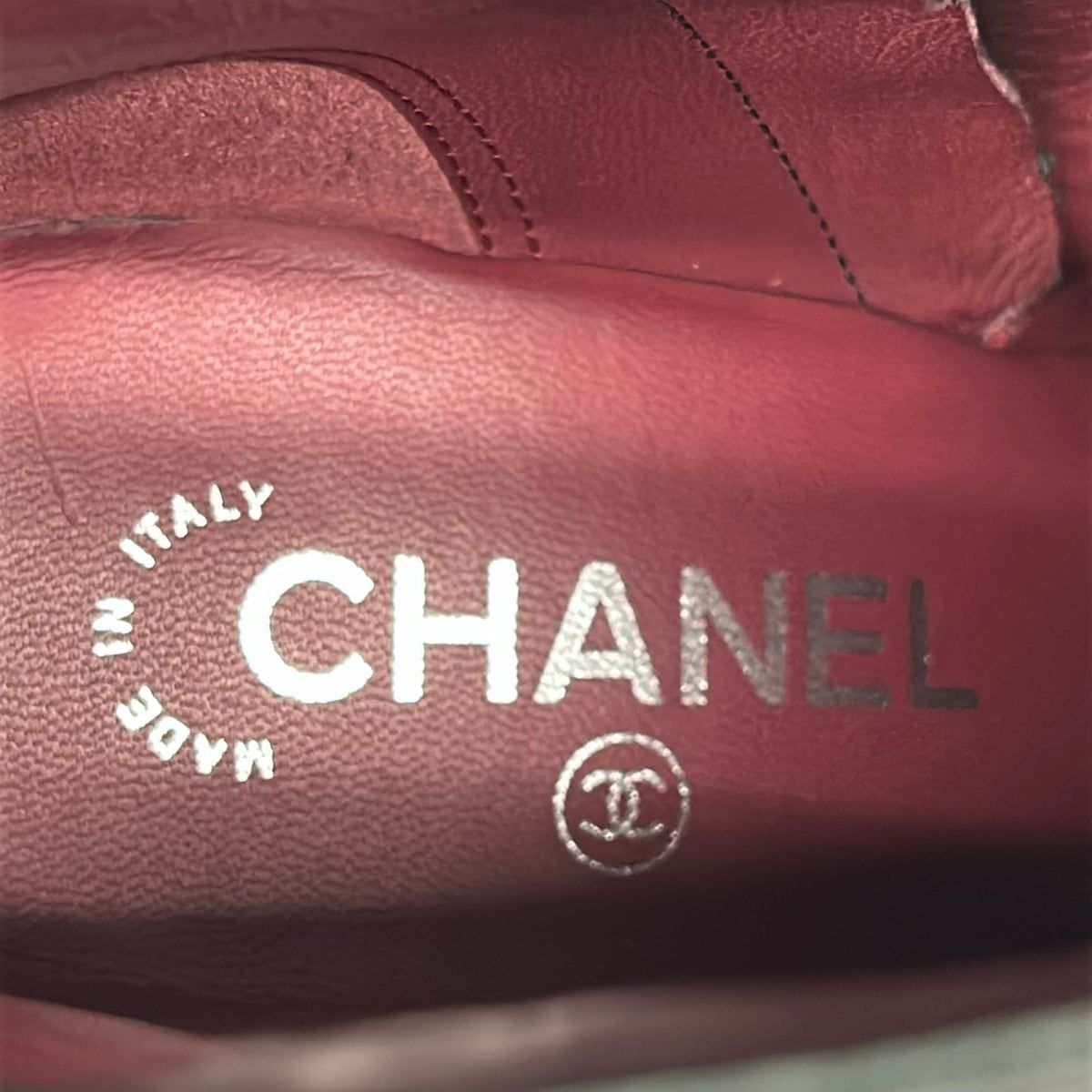 Chanel Short Boots Black Silver CC Logo Leather — view 6