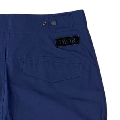 Dior Homme Logo Patch Tapered Cargo Pants Cotton Polyester Navy — view 7