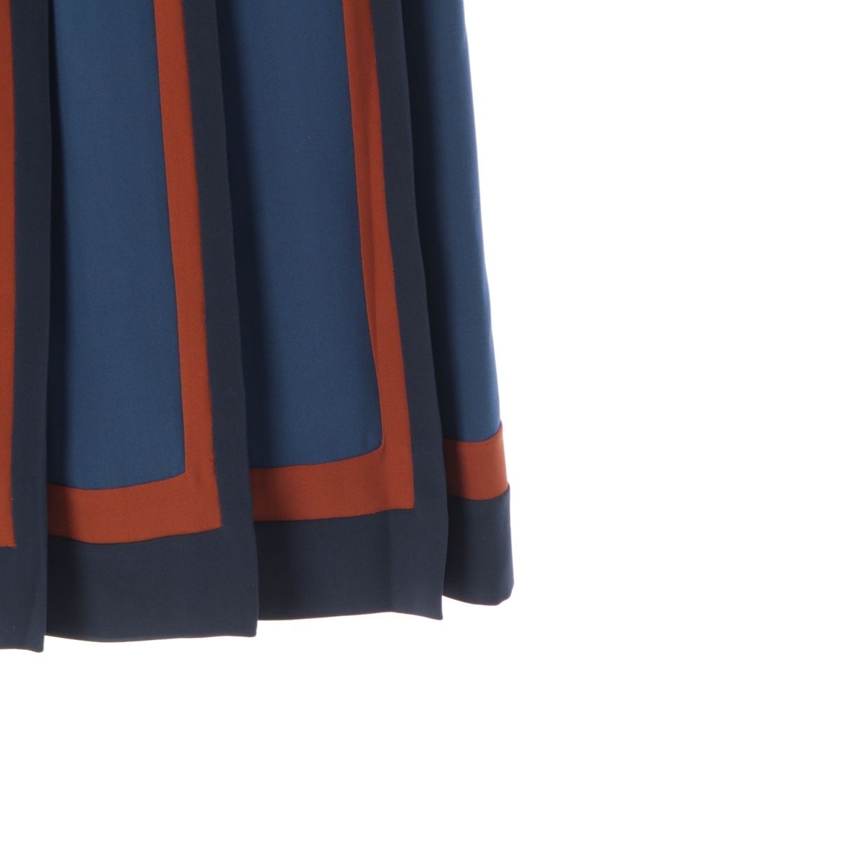 Loro Piana Silk Pleated Long Skirt Navy 36 — view 4