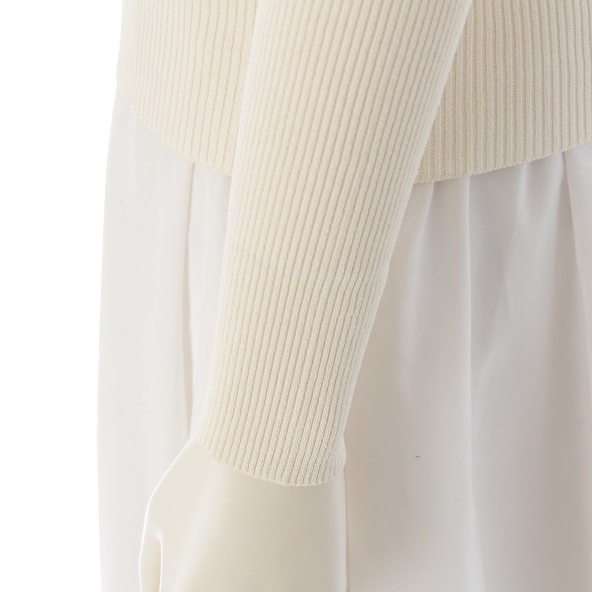 Gucci Viscose GG Button Henley Neck Knit Top Ivory Sweater — view 7