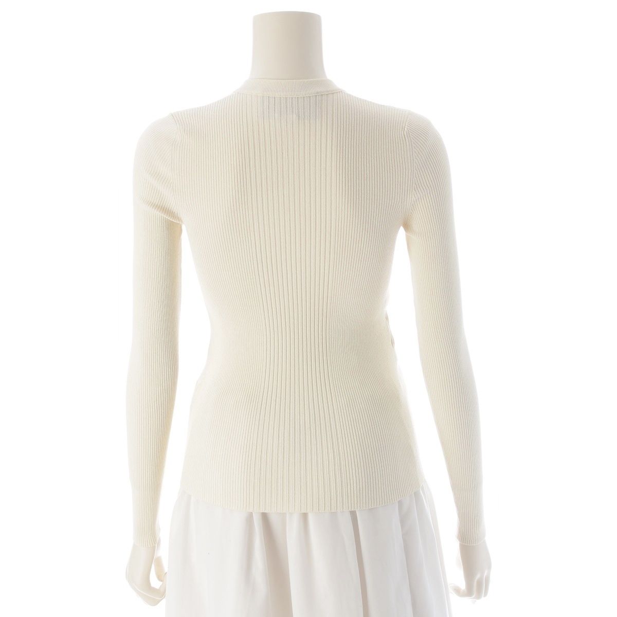 Gucci Viscose GG Button Henley Neck Knit Top Ivory Sweater — view 4
