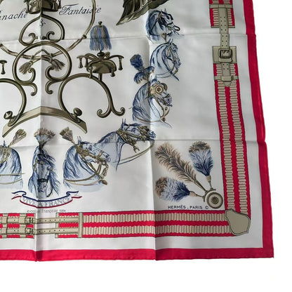 Hermes Carre 90 Scarf Silk Panache and Fantasie Red — view 5