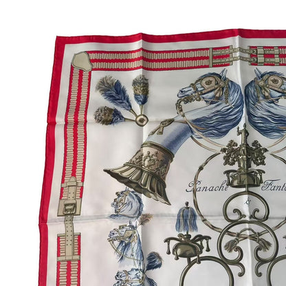 Hermes Carre 90 Scarf Silk Panache and Fantasie Red — view 2