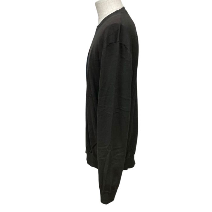 Hermes Long Sleeve Crew Neck Knit Sweater Cashmere Silk Dark Gray — view 2