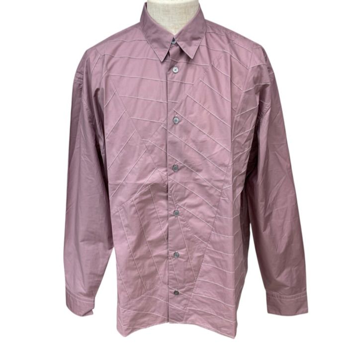Hermes Design Stitch Long Sleeve Shirt Box Silhouette Cotton Polyamide Rose