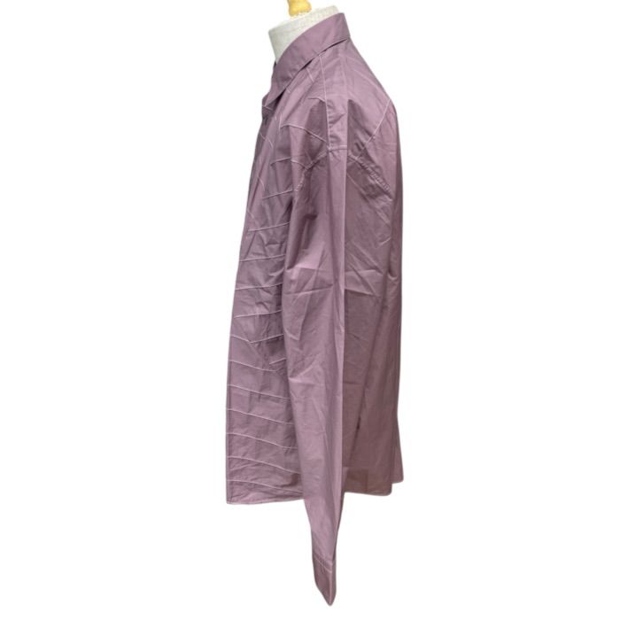 Hermes Design Stitch Long Sleeve Shirt Box Silhouette Cotton Polyamide Rose — view 2