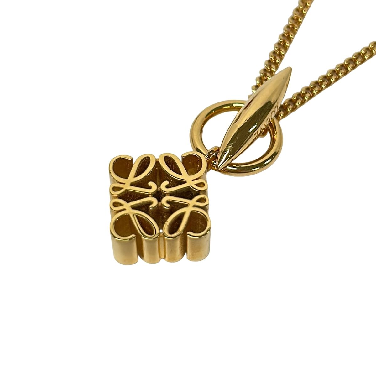 Loewe Necklace Anagram Pendant Gold — view 3