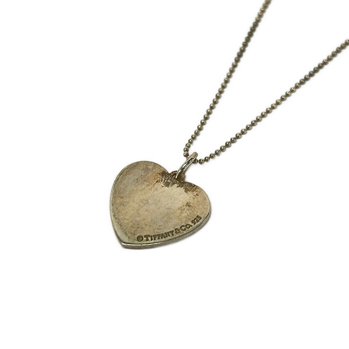 Tiffany & Co Necklace Milgrain Silver Heart — view 3