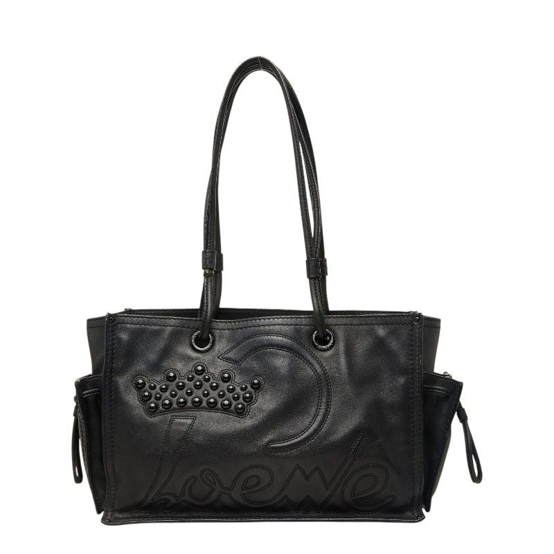 Loewe Tote Shoulder Bag Black Leather